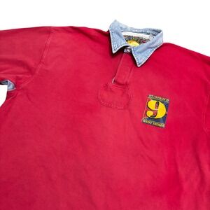 Pusser's West Indies Classic Yachting Nautical Sailing Rugby Shirt Red Men's L